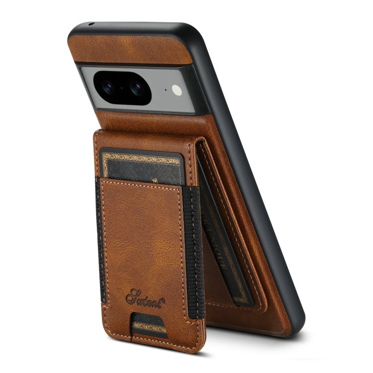For Google Pixel 8 Suteni H17 Oil Eax Leather Detachable Wallet Phone Case(Brown)