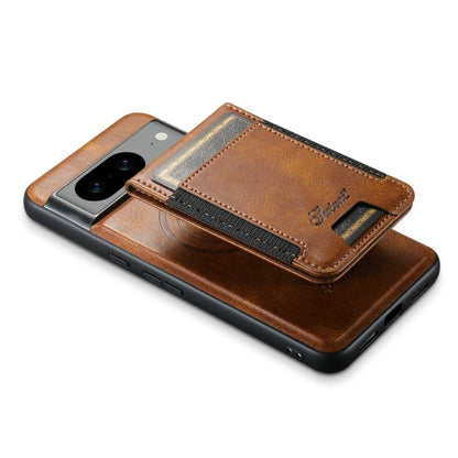 For Google Pixel 8 Suteni H17 Oil Eax Leather Detachable Wallet Phone Case(Brown)