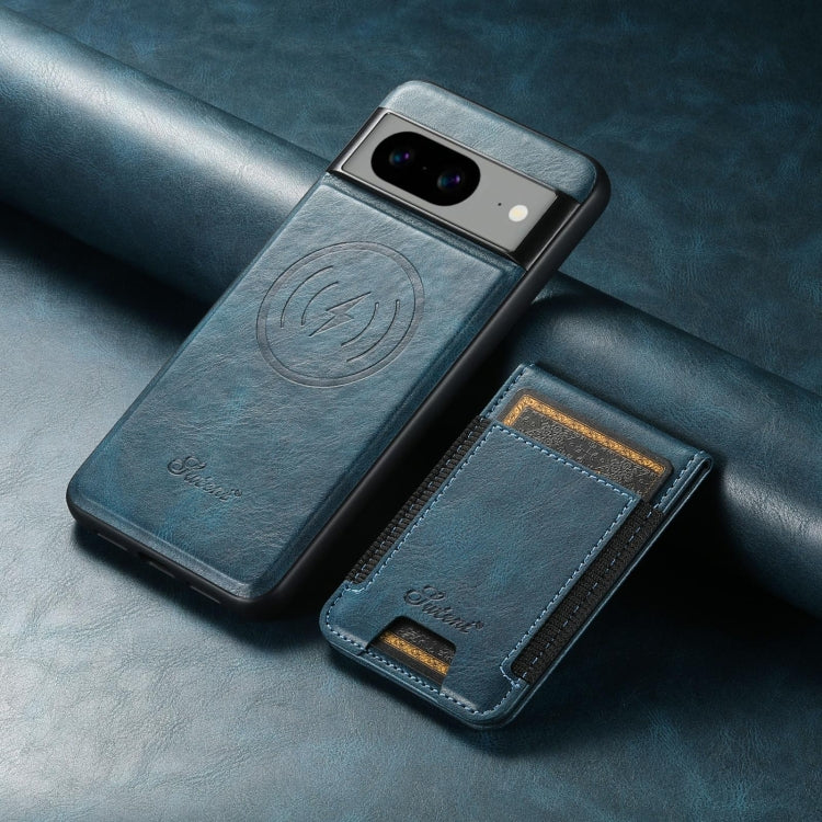 For Google Pixel 7 Pro Suteni H17 Oil Eax Leather Detachable Wallet Phone Case(Blue)