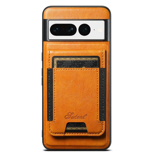 Pour Google Pixel 7 Étui Portefeuille Détachable en Cuir Suteni H17 Oil Eax (Kaki)