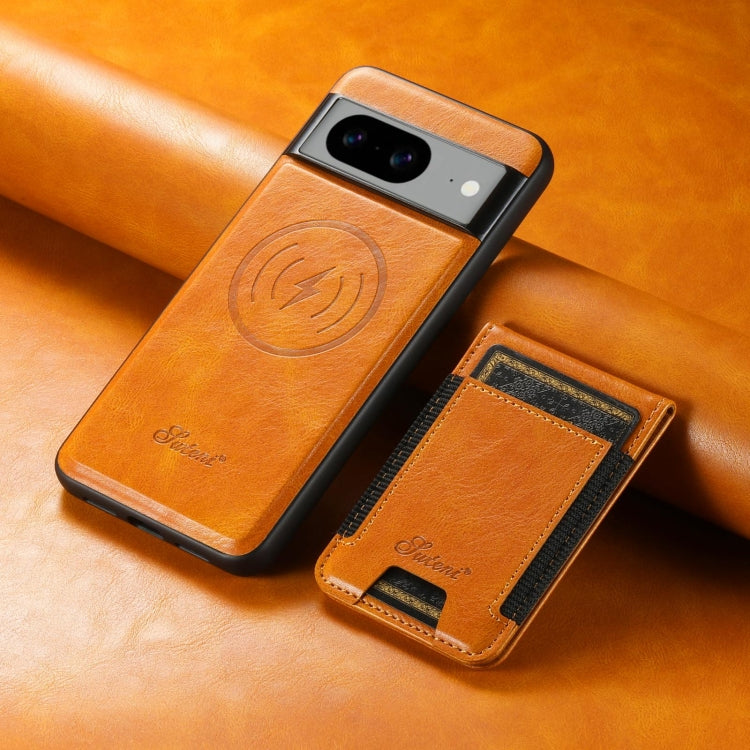 For Google Pixel 6a Suteni H17 Oil Eax Leather Detachable Wallet Phone Case(Khaki)