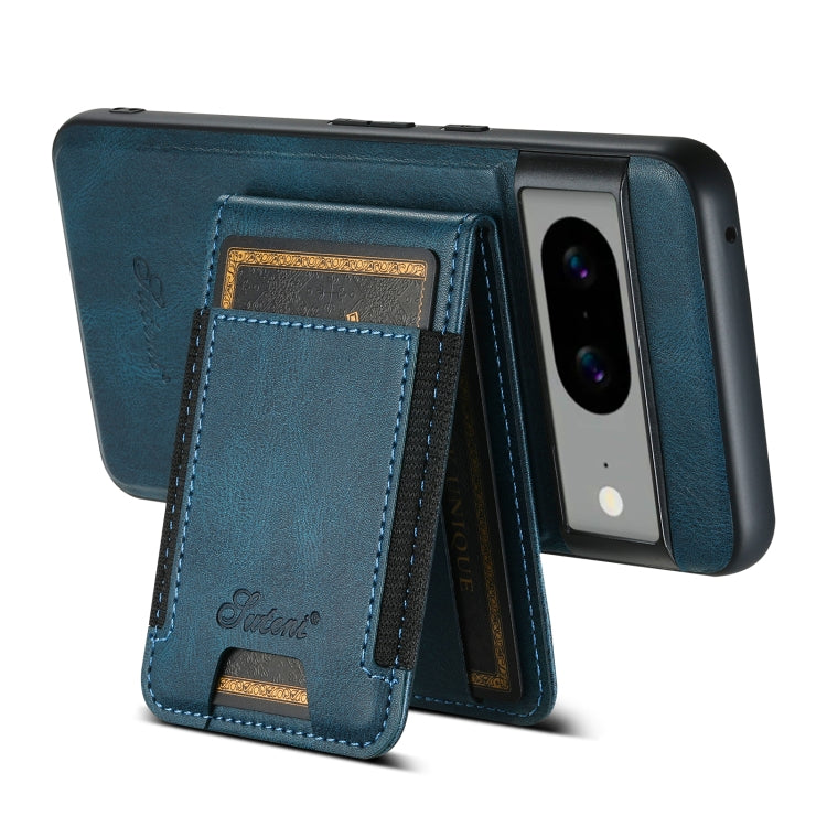 For Google Pixel 6 Pro Suteni H17 Oil Eax Leather Detachable Wallet Phone Case(Blue)