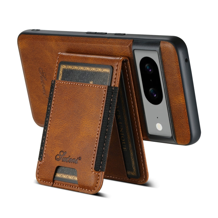 For Google Pixel 6 Suteni H17 Oil Eax Leather Detachable Wallet Phone Case(Brown)