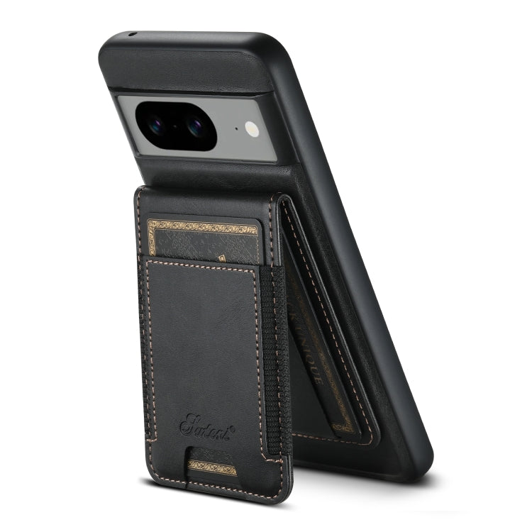 For Google Pixel 8a Suteni H17 Oil Eax Leather Detachable Wallet Phone Case(Black)