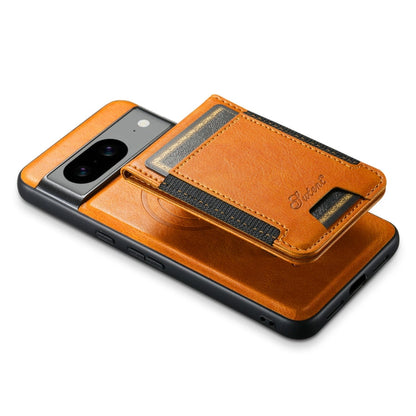For Google Pixel 8a Suteni H17 Oil Eax Leather Detachable Wallet Phone Case(Khaki)