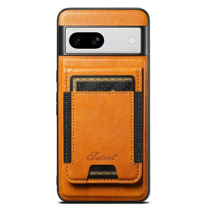 For Google Pixel 8a Suteni H17 Oil Eax Leather Detachable Wallet Phone Case(Khaki)
