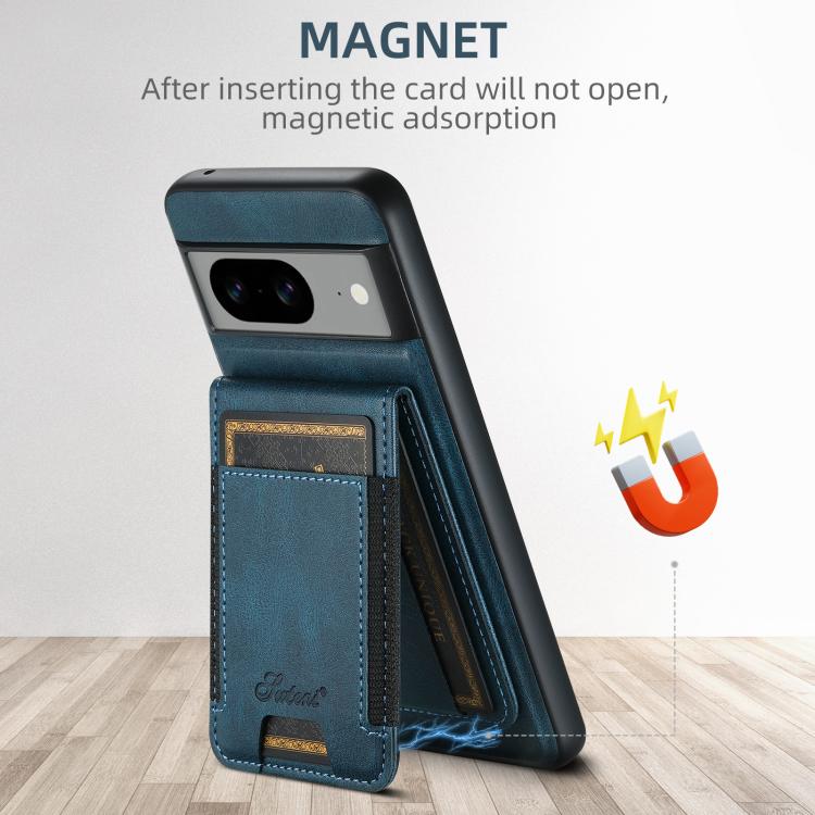 For Google Pixel 10 Pro XL Suteni H17 Oil Eax Leather Detachable Wallet Phone Case(Blue)