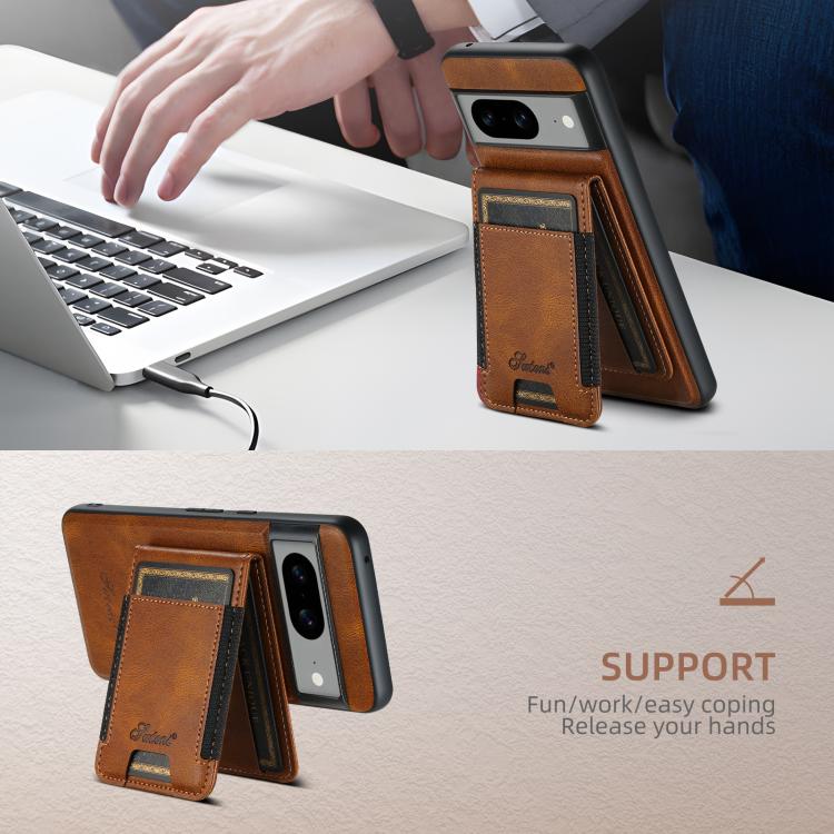 For Google Pixel 10 Pro Suteni H17 Oil Eax Leather Detachable Wallet Phone Case(Brown)