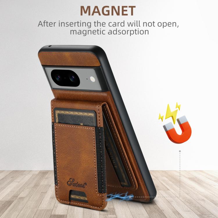For Google Pixel 10 Pro Suteni H17 Oil Eax Leather Detachable Wallet Phone Case(Brown)