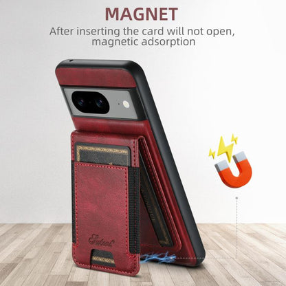 Pour étui de téléphone portefeuille détachable en cuir huilé Eax Suteni H17 Google Pixel 10 Pro (rouge)