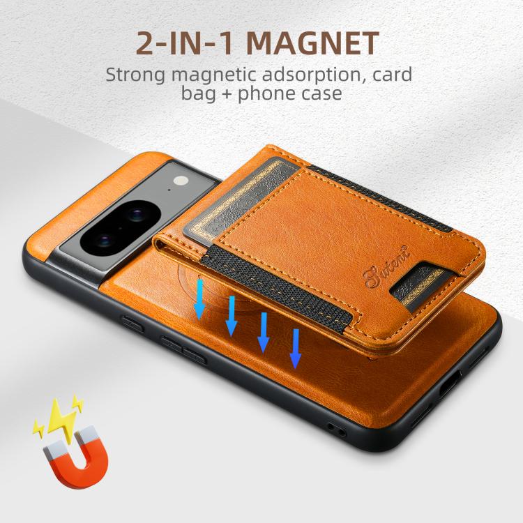 For Google Pixel 10 Pro Suteni H17 Oil Eax Leather Detachable Wallet Phone Case(Khaki)