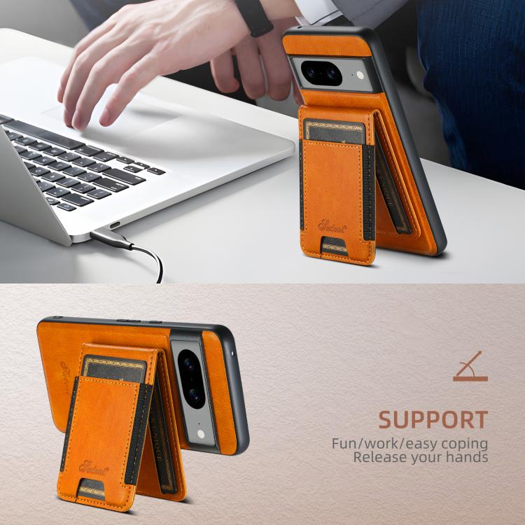 For Google Pixel 10 Pro Suteni H17 Oil Eax Leather Detachable Wallet Phone Case(Khaki)