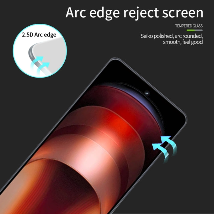 Pour vivo iQOO Neo9 / Neo9 Pro MOFI Film en Verre Trempé 9H 2.5D Plein Écran (Noir)