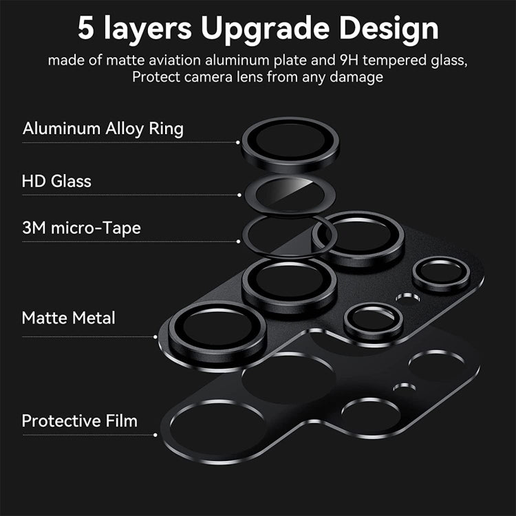 For Samsung Galaxy S24 Ultra 5G ENKAY Hat-Prince AR Aluminium Alloy Tempered Glass Camera Lens Film(Grey)