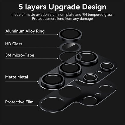 For Samsung Galaxy S24 Ultra 5G ENKAY Hat-Prince AR Aluminium Alloy Tempered Glass Camera Lens Film(Grey)
