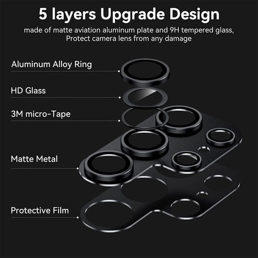For Samsung Galaxy S24 Ultra 5G ENKAY Hat-Prince AR Aluminium Alloy Tempered Glass Camera Lens Film(Grey)