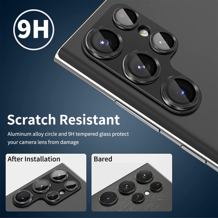 For Samsung Galaxy S24 Ultra 5G ENKAY Hat-Prince 9H Rear Camera Lens Aluminium Alloy Tempered Glass Film(Silver)