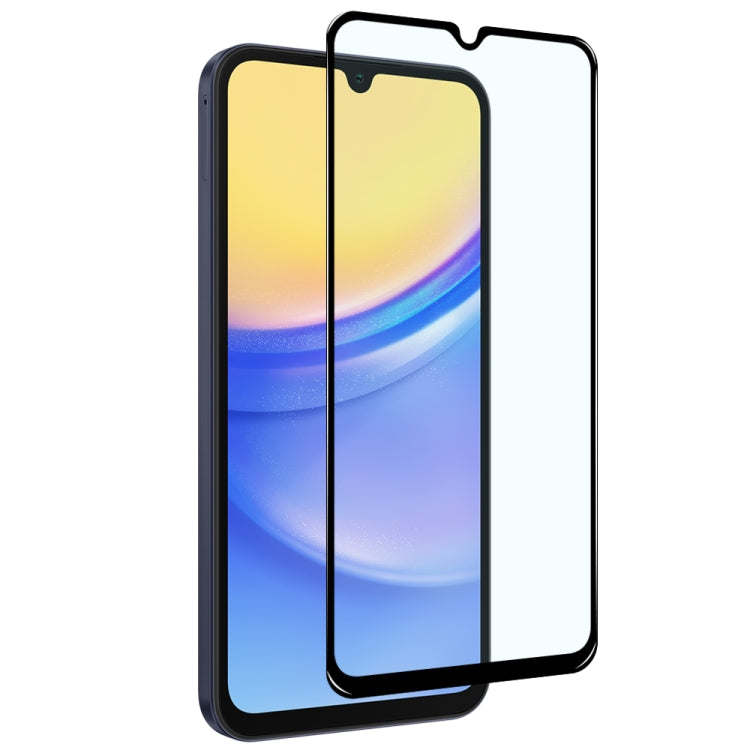 For Samsung Galaxy A15 4G/5G NORTHJO A++ Screen Protector Full Glue Silk Printing Tempered Glass Film(Black)