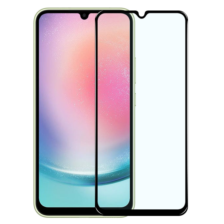 For Samsung Galaxy A24 4G NORTHJO A++ Screen Protector Full Glue Silk Printing Tempered Glass Film(Black)