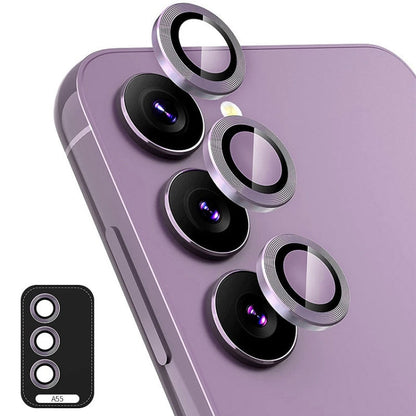For Samsung Galaxy A55 ENKAY Hat-Prince 9H Rear Camera Lens Aluminium Alloy Tempered Glass Film(Purple)