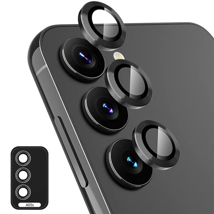 Pour Samsung Galaxy A05s ENKAY Hat-Prince 9H Film en verre trempé en alliage d'aluminium pour objectif de caméra arrière (noir)