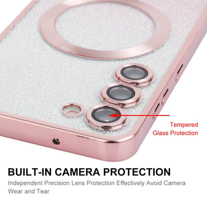For Samsung Galaxy S23+ 5G ENKAY Hat-Prince Magnetic Glitter Plated TPU Phone Case with Lens Film(Purple)