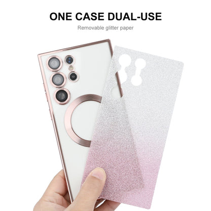 For Samsung Galaxy S25 Ultra 5G ENKAY Hat-Prince Magnetic Glitter Plated TPU Phone Case with Lens Film(Golden)