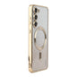 For Samsung Galaxy S25+ 5G ENKAY Hat-Prince Magnetic Glitter Plated TPU Phone Case with Lens Film(Golden)