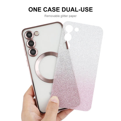 For Samsung Galaxy S25+ 5G ENKAY Hat-Prince Magnetic Glitter Plated TPU Phone Case with Lens Film(Purple)