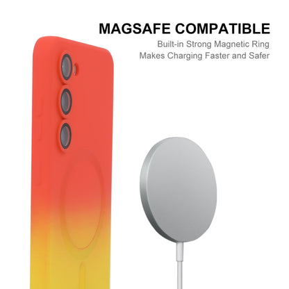 For Samsung Galaxy S23+ 5G ENKAY Hat-Prince MagSafe Rainbow Gradient Silicone Phone Case with Lens Film(Orange Yellow)