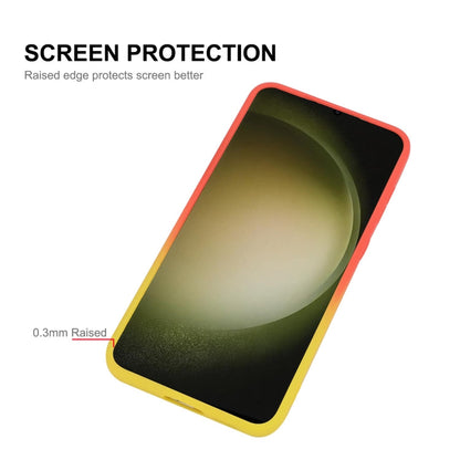 For Samsung Galaxy S23+ 5G ENKAY Hat-Prince MagSafe Rainbow Gradient Silicone Phone Case with Lens Film(Pink Rose)