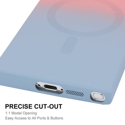 For Samsung Galaxy S23 Ultra 5G ENKAY Hat-Prince MagSafe Rainbow Gradient Silicone Phone Case with Lens Film(Purple Blue)