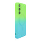 For Samsung Galaxy S24+ 5G ENKAY Hat-Prince MagSafe Rainbow Gradient Silicone Phone Case with Lens Film(Green Blue)