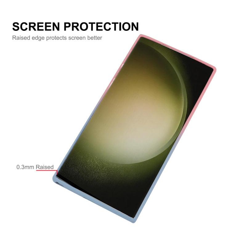 For Samsung Galaxy S24 Ultra 5G ENKAY Hat-Prince MagSafe Rainbow Gradient Silicone Phone Case with Lens Film(Pink Rose)