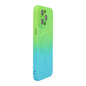 Pour iPhone 15 Pro Max Coque de téléphone en silicone ENKAY Hat-Prince MagSafe dégradé arc-en-ciel avec film de protection d'objectif (vert bleu)