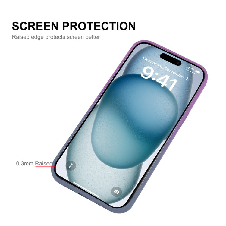 For iPhone 15 Pro ENKAY Hat-Prince MagSafe Rainbow Gradient Silicone Phone Case with Lens Film(Pink Blue)