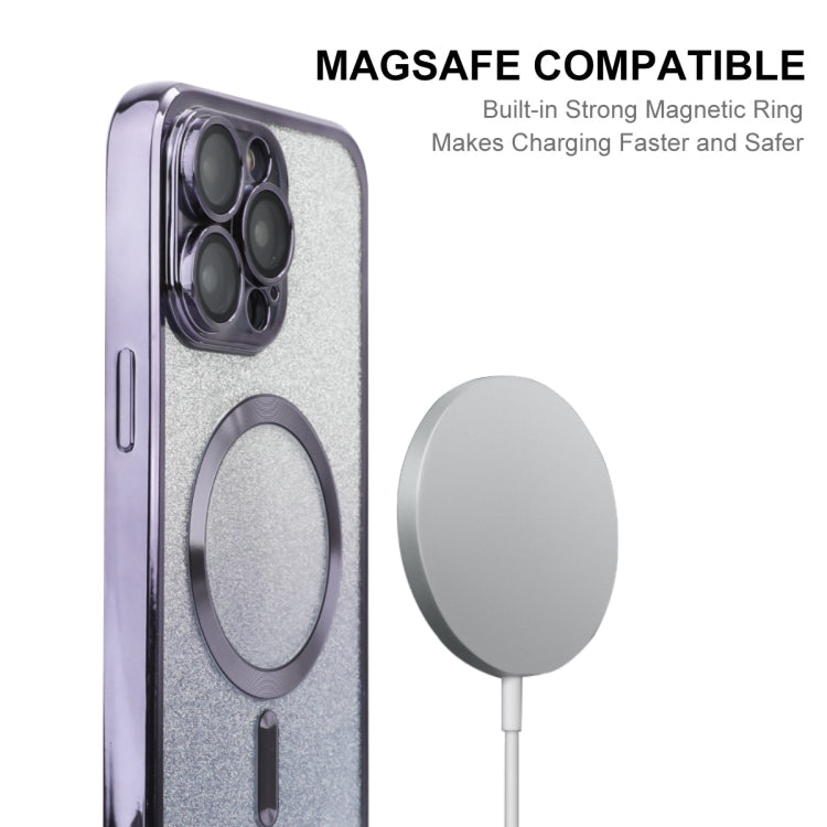 For iPhone 14 Pro Max ENKAY Hat-Prince Magnetic Glitter Plated Shockproof Phone Case with Lens Film(Golden)