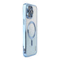 For iPhone 15 Pro ENKAY Hat-Prince Magnetic Glitter Plated Shockproof Phone Case with Lens Film(Blue)