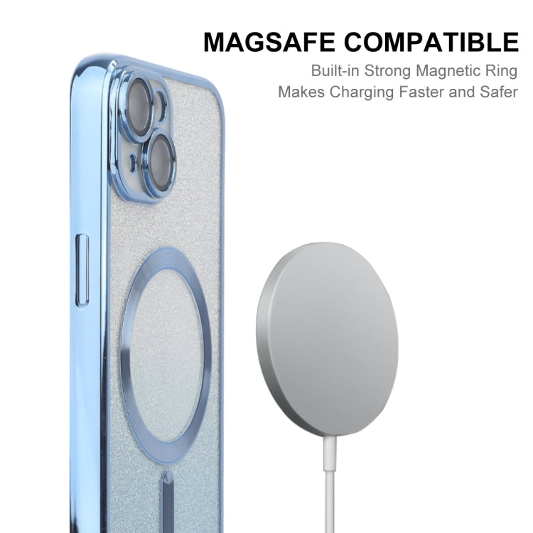 For iPhone 15 Plus ENKAY Hat-Prince Magnetic Glitter Plated Shockproof Phone Case with Lens Film(Golden)