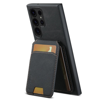 For Samsung Galaxy S24 Ultra 5G Suteni H02 Litchi Leather Card Wallet Stand Back Phone Case(Black)