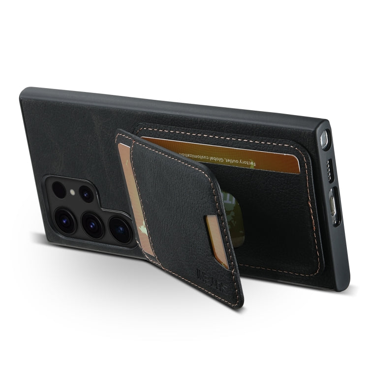For Samsung Galaxy S24 Ultra 5G Suteni H02 Litchi Leather Card Wallet Stand Back Phone Case(Black)