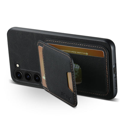 For Samsung Galaxy S23+ 5G Suteni H02 Litchi Leather Card Wallet Stand Back Phone Case(Black)