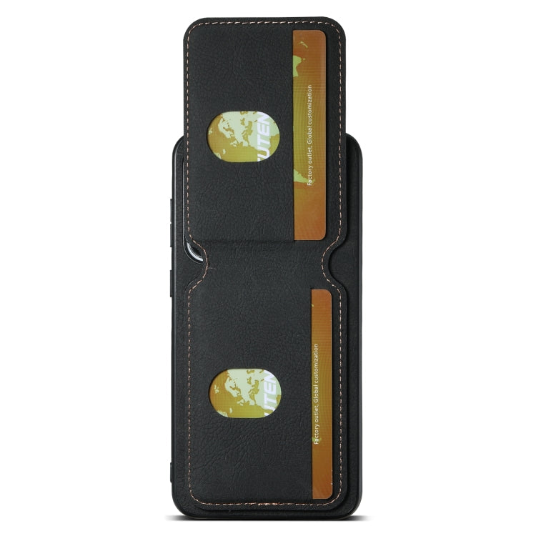 For Samsung Galaxy S23+ 5G Suteni H02 Litchi Leather Card Wallet Stand Back Phone Case(Black)