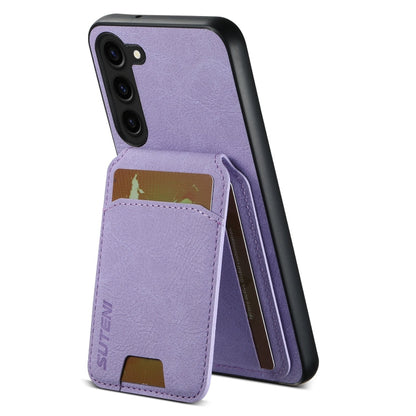 For Samsung Galaxy S23+ 5G Suteni H02 Litchi Leather Card Wallet Stand Back Phone Case(Purple)