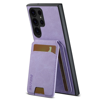 For Samsung Galaxy S23 Ultra 5G Suteni H02 Litchi Leather Card Wallet Stand Back Phone Case(Purple)