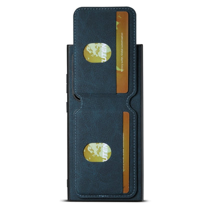 For Samsung Galaxy S22 Ultra 5G Suteni H02 Litchi Leather Card Wallet Stand Back Phone Case(Blue)
