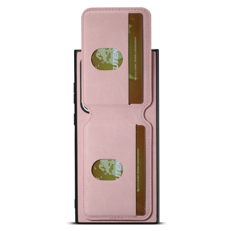 For Samsung Galaxy S22 Ultra 5G Suteni H02 Litchi Leather Card Wallet Stand Back Phone Case(Pink)