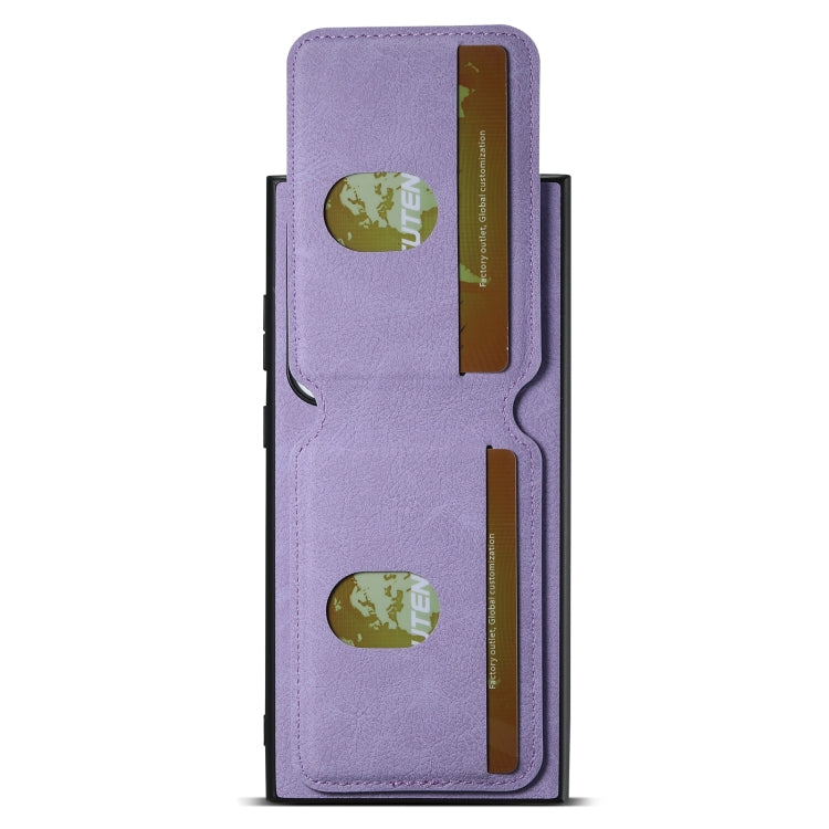 Pour Samsung Galaxy S22 Ultra 5G Suteni H02 Litchi Étui Portefeuille en Cuir avec Béquille (Violet)