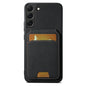 Pour Samsung Galaxy S22+ 5G Étui de téléphone arrière Suteni H02 en cuir litchi avec porte-cartes et béquille (noir)