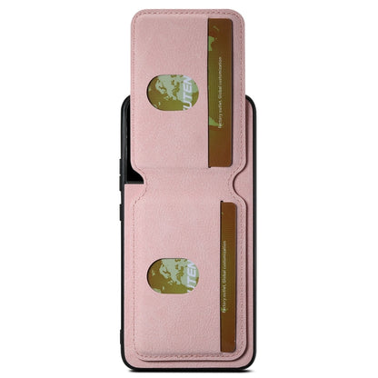 For Samsung Galaxy S22+ 5G Suteni H02 Litchi Leather Card Wallet Stand Back Phone Case(Pink)